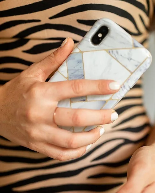 Flash Sale! Sharp Lines | Geo White and Gold Marble Case  Going Fast!