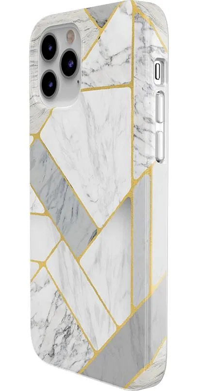 Flash Sale! Sharp Lines | Geo White and Gold Marble Case  Going Fast!