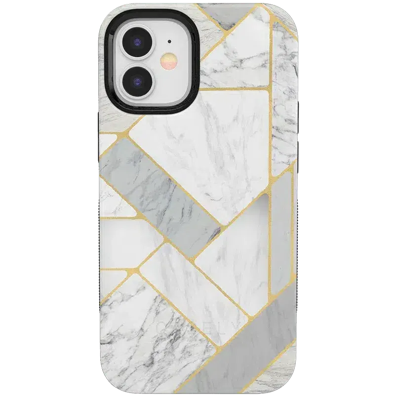 Flash Sale! Sharp Lines | Geo White and Gold Marble Case  Going Fast!