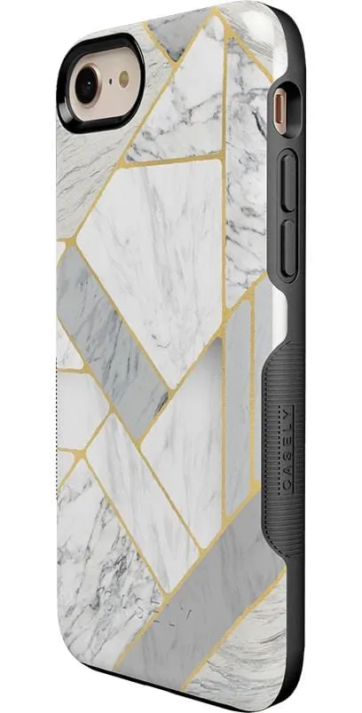 Flash Sale! Sharp Lines | Geo White and Gold Marble Case  Going Fast!