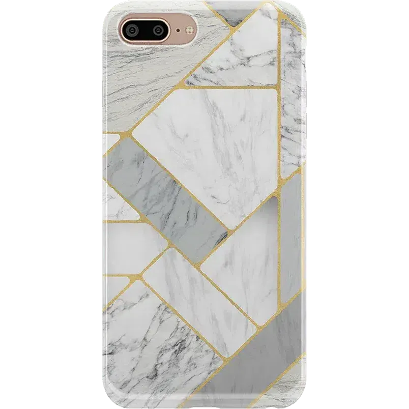 Flash Sale! Sharp Lines | Geo White and Gold Marble Case  Going Fast!