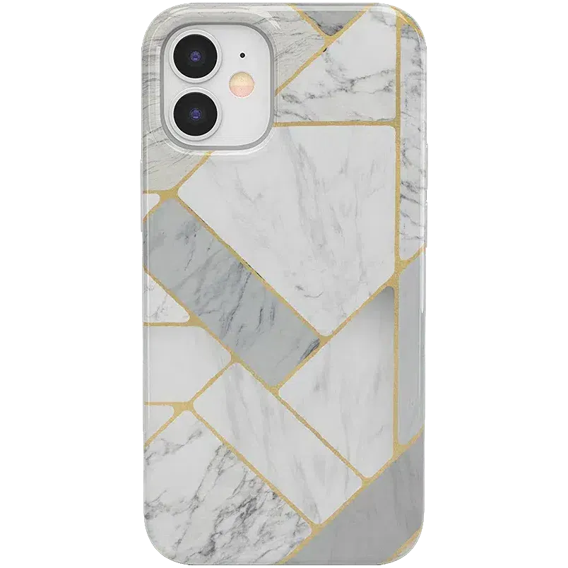 Flash Sale! Sharp Lines | Geo White and Gold Marble Case  Going Fast!