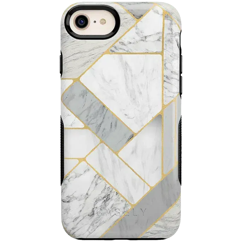 Flash Sale! Sharp Lines | Geo White and Gold Marble Case  Going Fast!