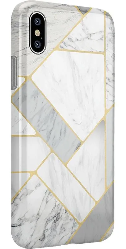 Flash Sale! Sharp Lines | Geo White and Gold Marble Case  Going Fast!