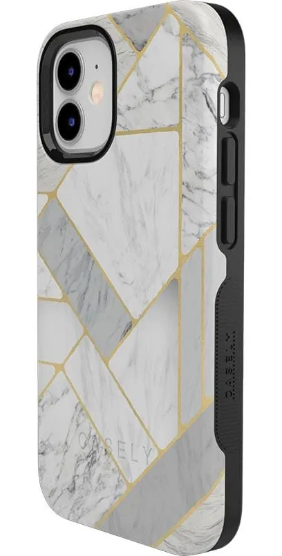 Flash Sale! Sharp Lines | Geo White and Gold Marble Case  Going Fast!