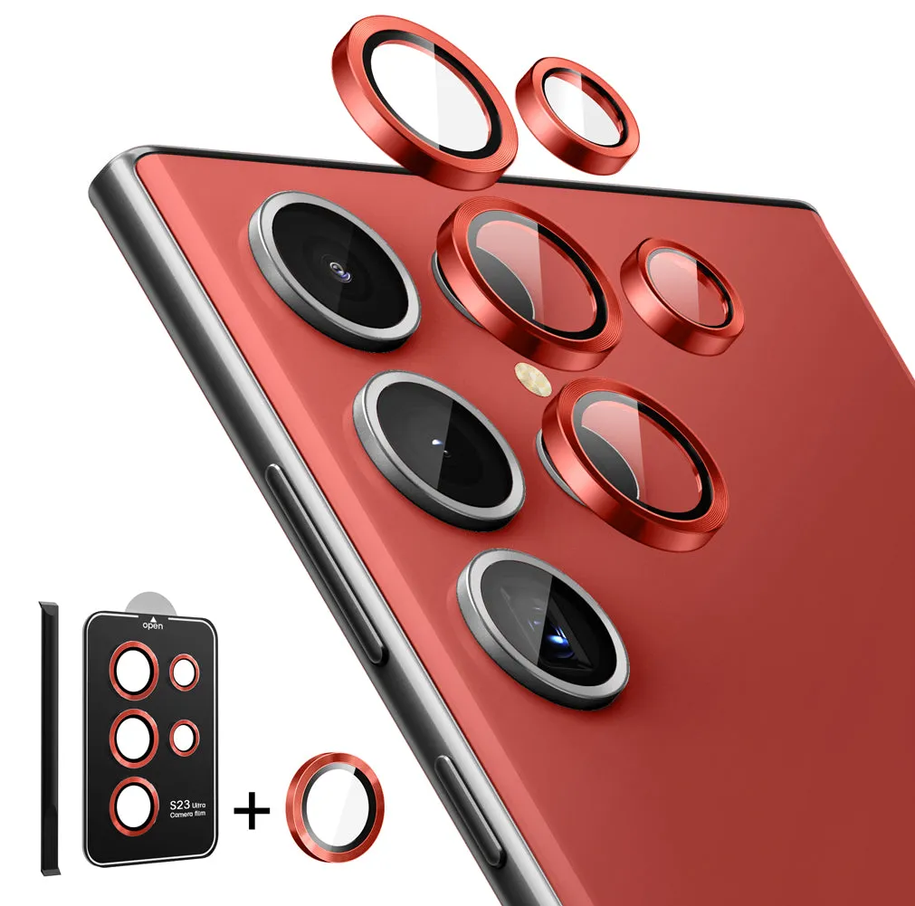 Flash Sale Tempered Glass Camera Lens Protector  for Galaxy S23 Ultra-Red  Last Few Pieces!