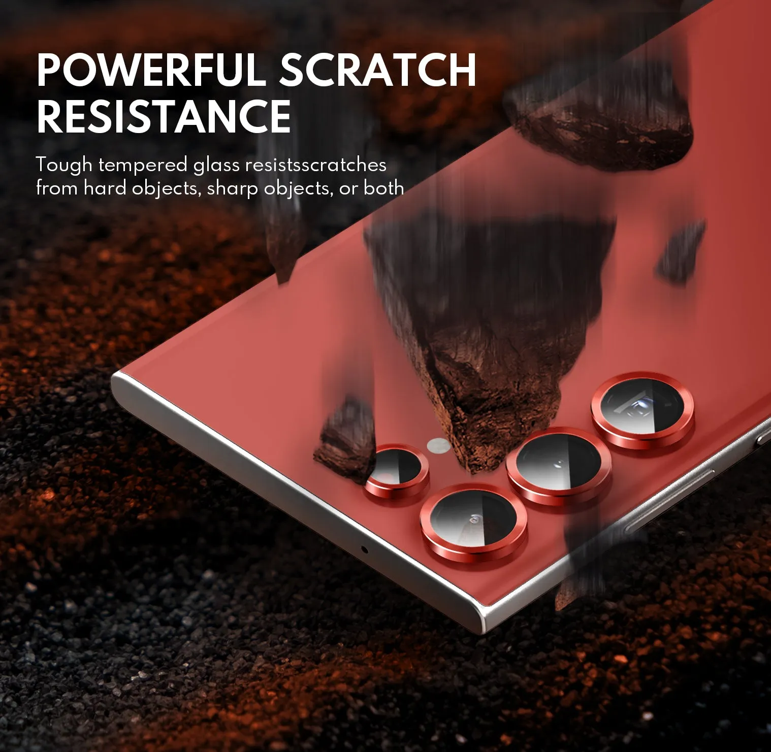 Flash Sale Tempered Glass Camera Lens Protector  for Galaxy S23 Ultra-Red  Last Few Pieces!