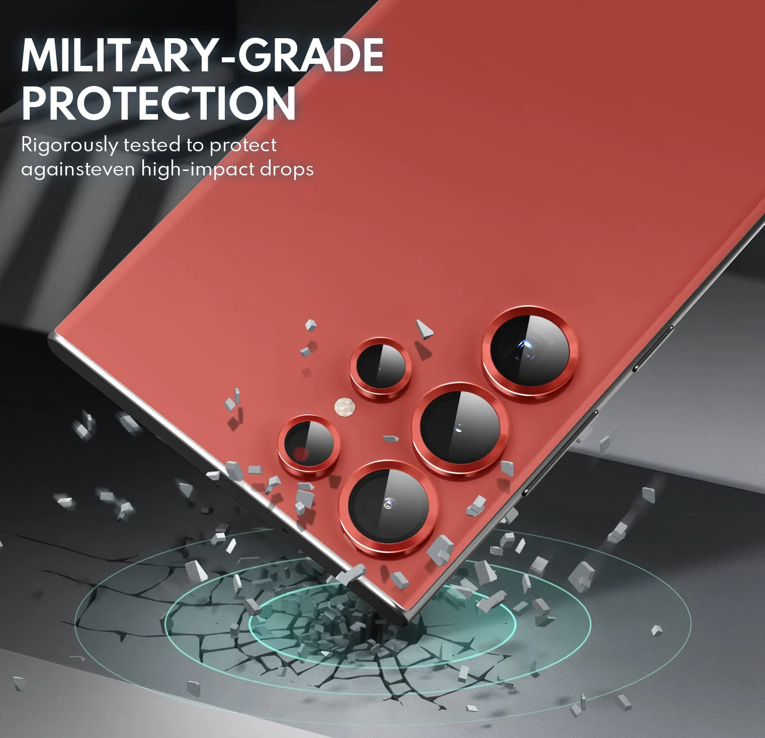 Flash Sale Tempered Glass Camera Lens Protector  for Galaxy S23 Ultra-Red  Last Few Pieces!