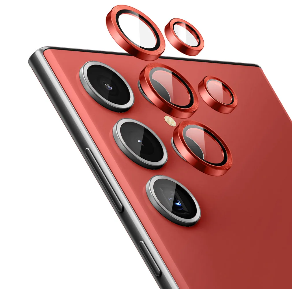 Flash Sale Tempered Glass Camera Lens Protector  for Galaxy S23 Ultra-Red  Last Few Pieces!