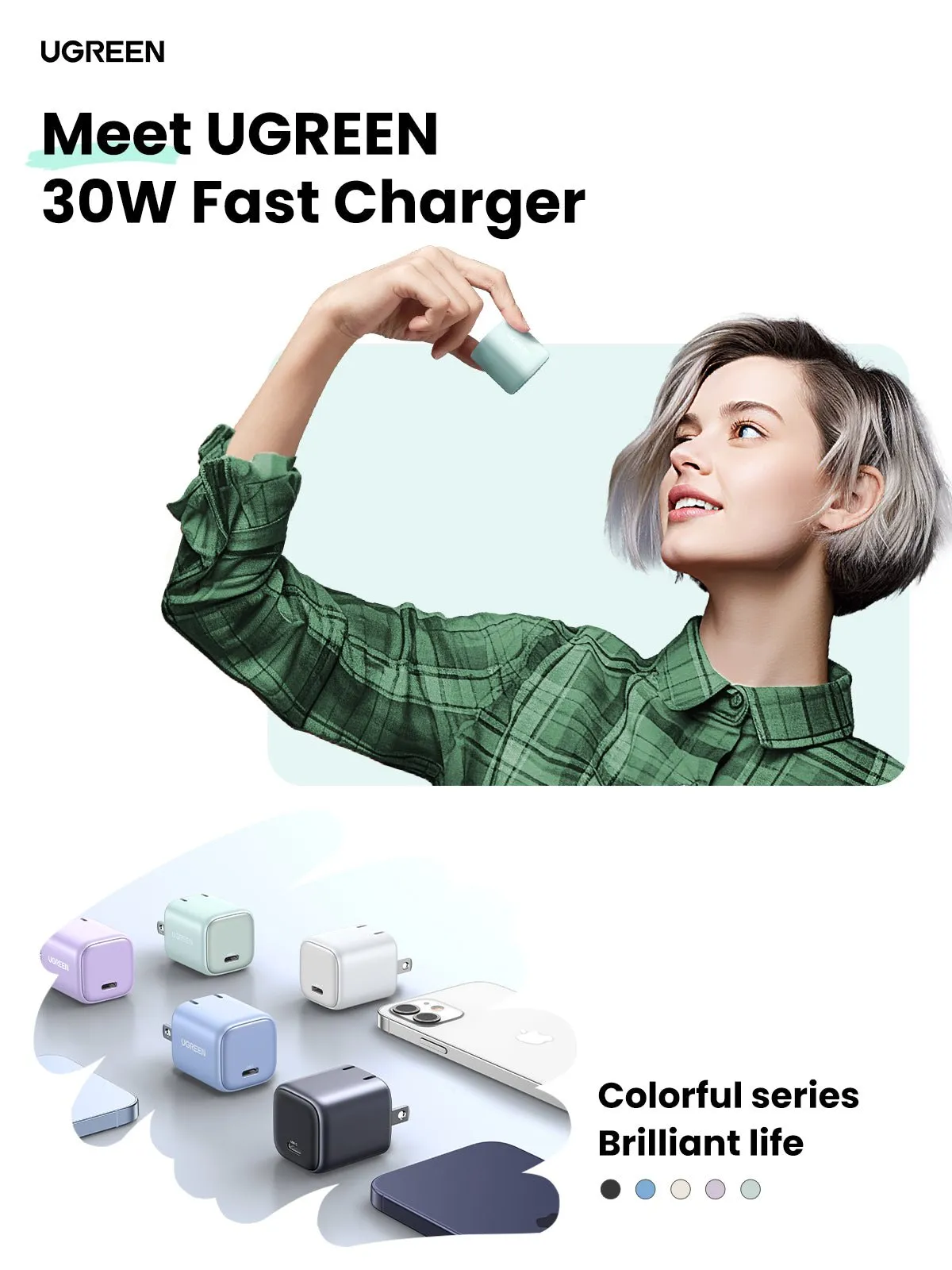 Flash Sale! UGREEN Nexode 30W USB C Charger  Stylish & Comfortable