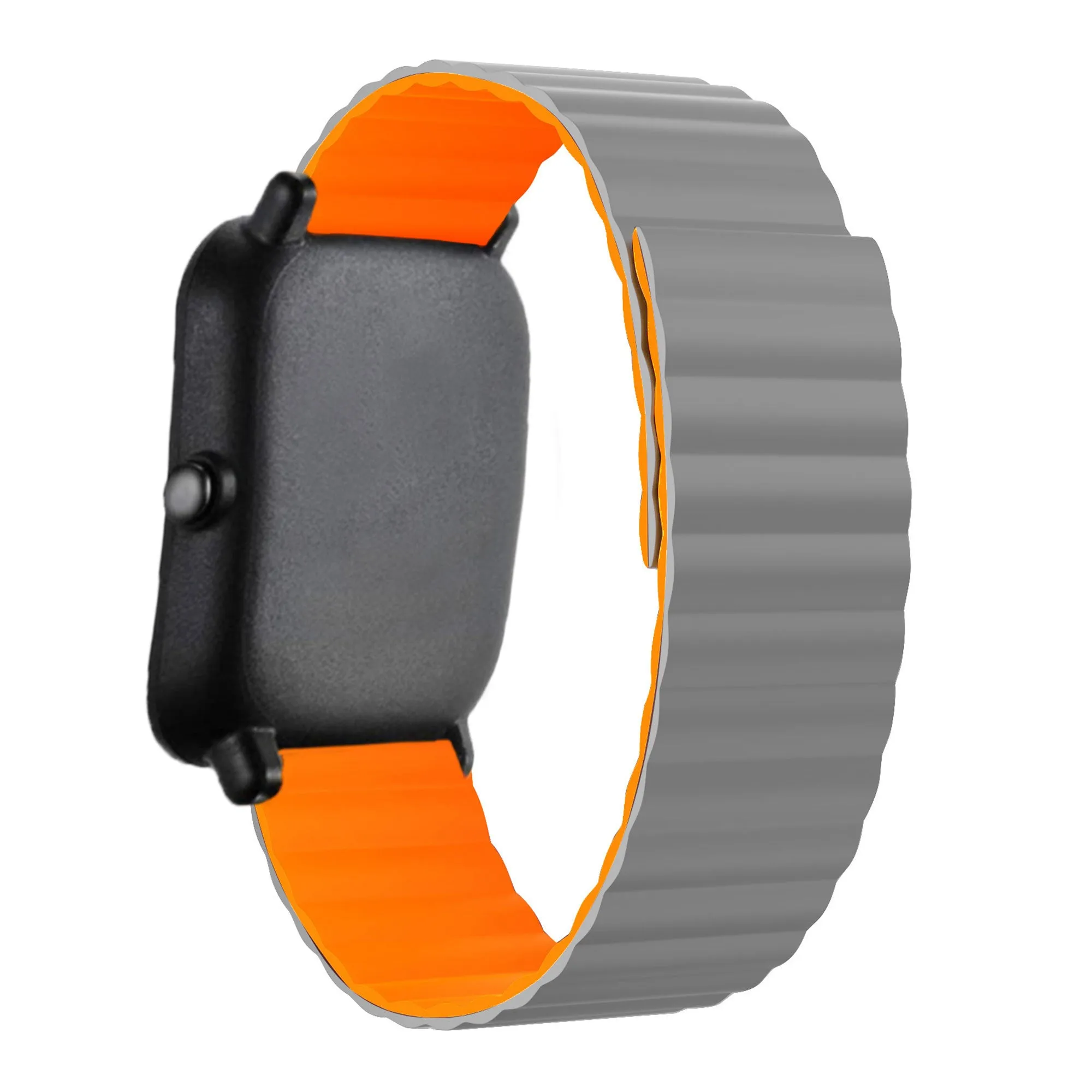 Flash Sale Xiaomi Amazfit GTS 2 Magnetic Silicone Strap (Grey/Orange)  Today Only!