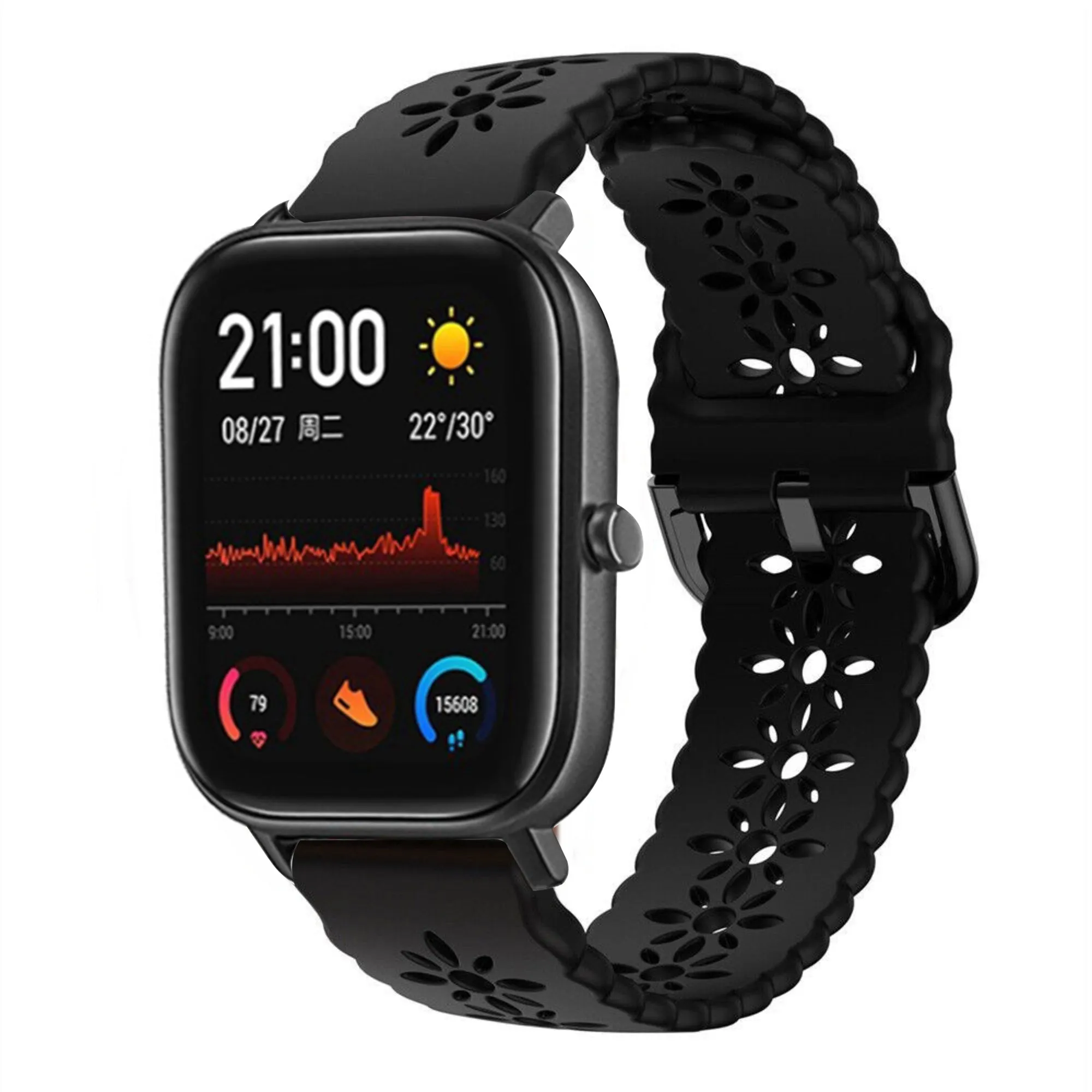 Flash Sale Xiaomi Amazfit GTS Silicone Strap Patterned (Black)  Ends Soon!