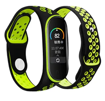 Flash Sale Xiaomi Mi Band 5 Sport Strap (Black/Green)  Ends Soon!
