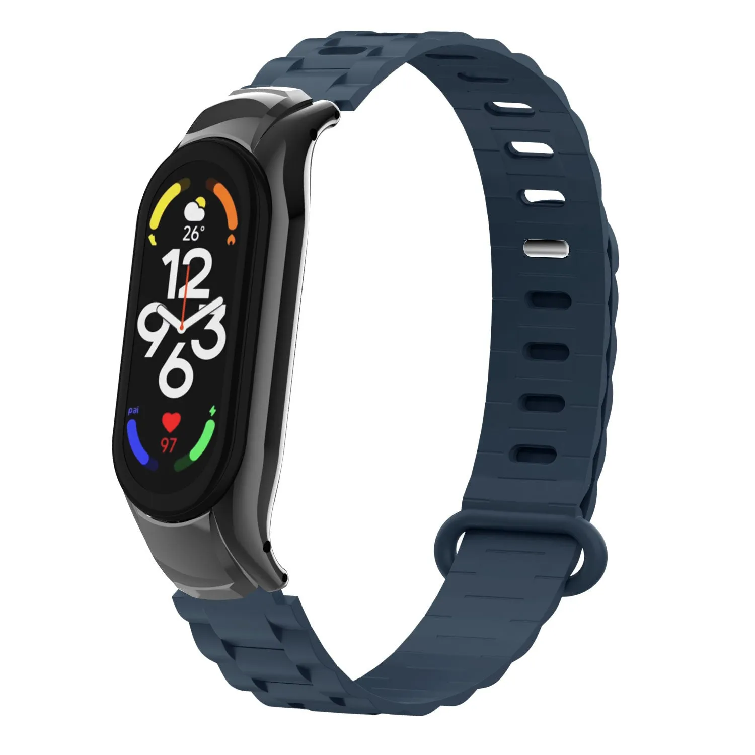 Flash Sale! Xiaomi Mi Band 7 TPU Strap with Frame (Dark Blue)  Stylish & Comfortable