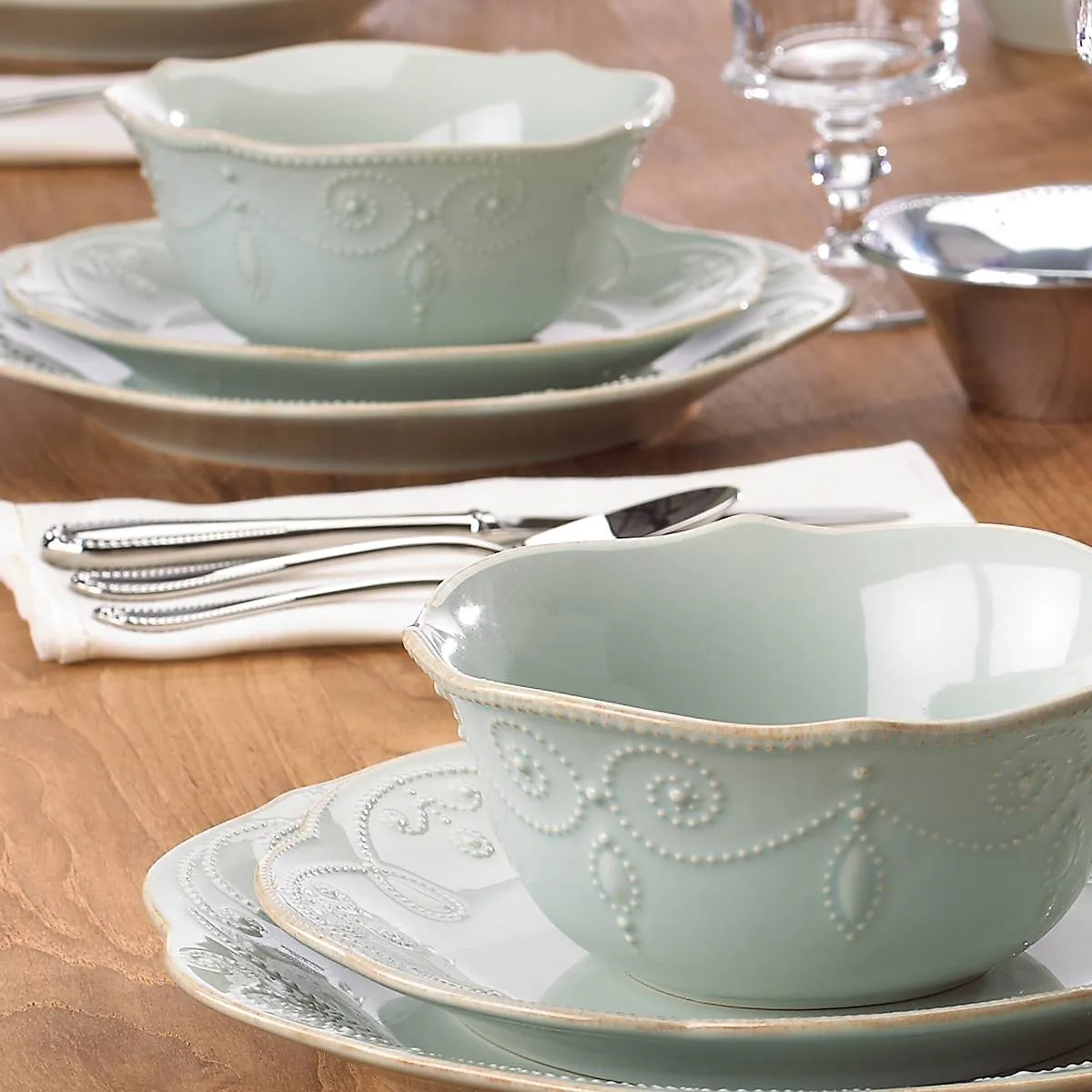 French Perle Blue 4-Piece Place Setting Lenox
