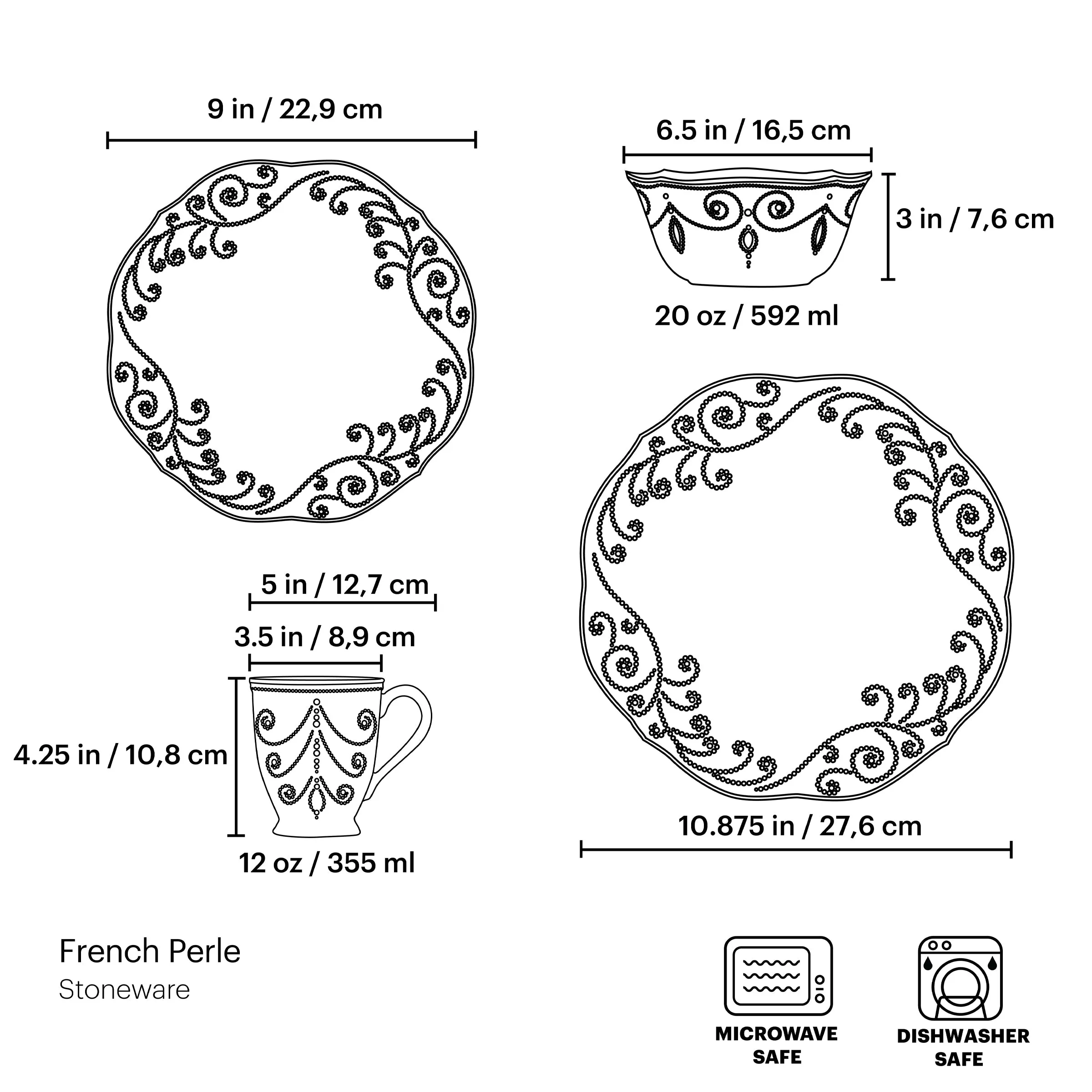 French Perle White 4-Piece Place Setting Lenox