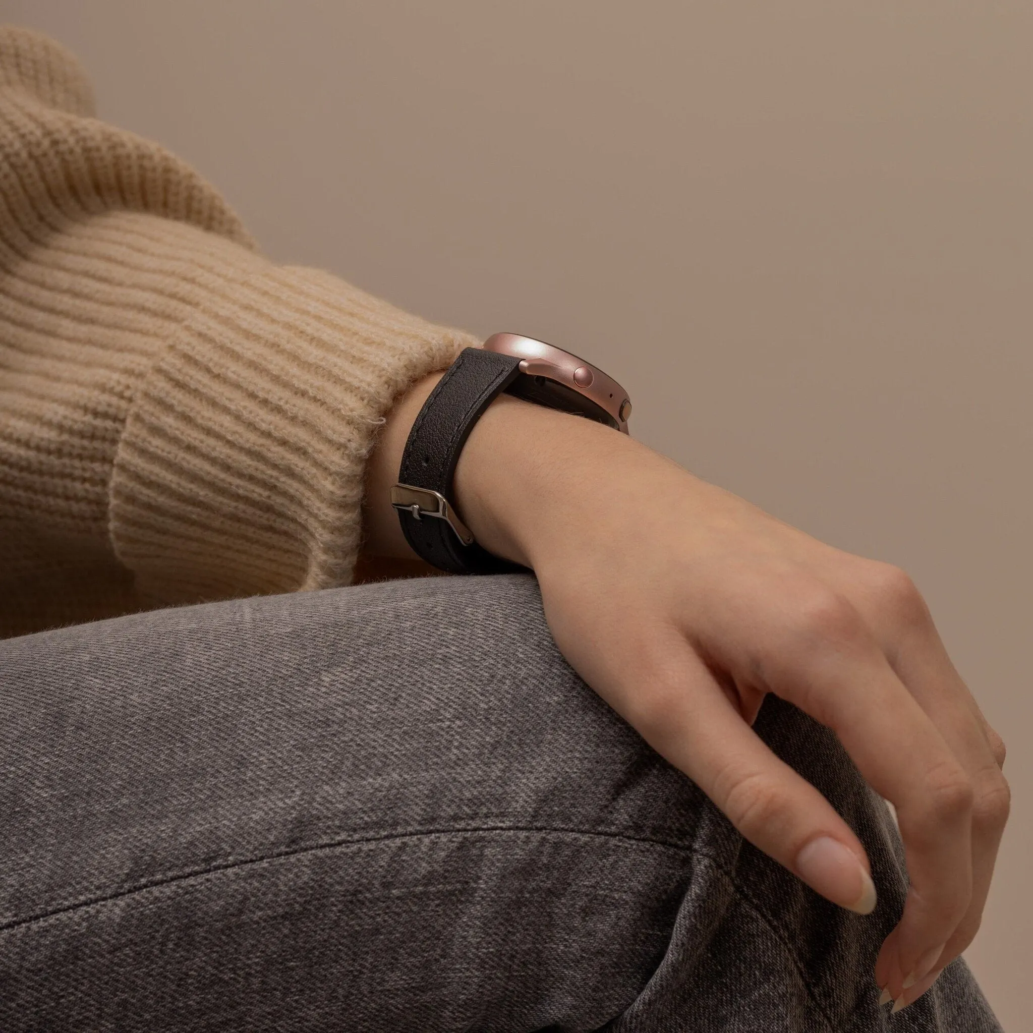 Hot Deal Amazfit GTS 2 Leather Strap (tight-Black)  Last Few Pieces!