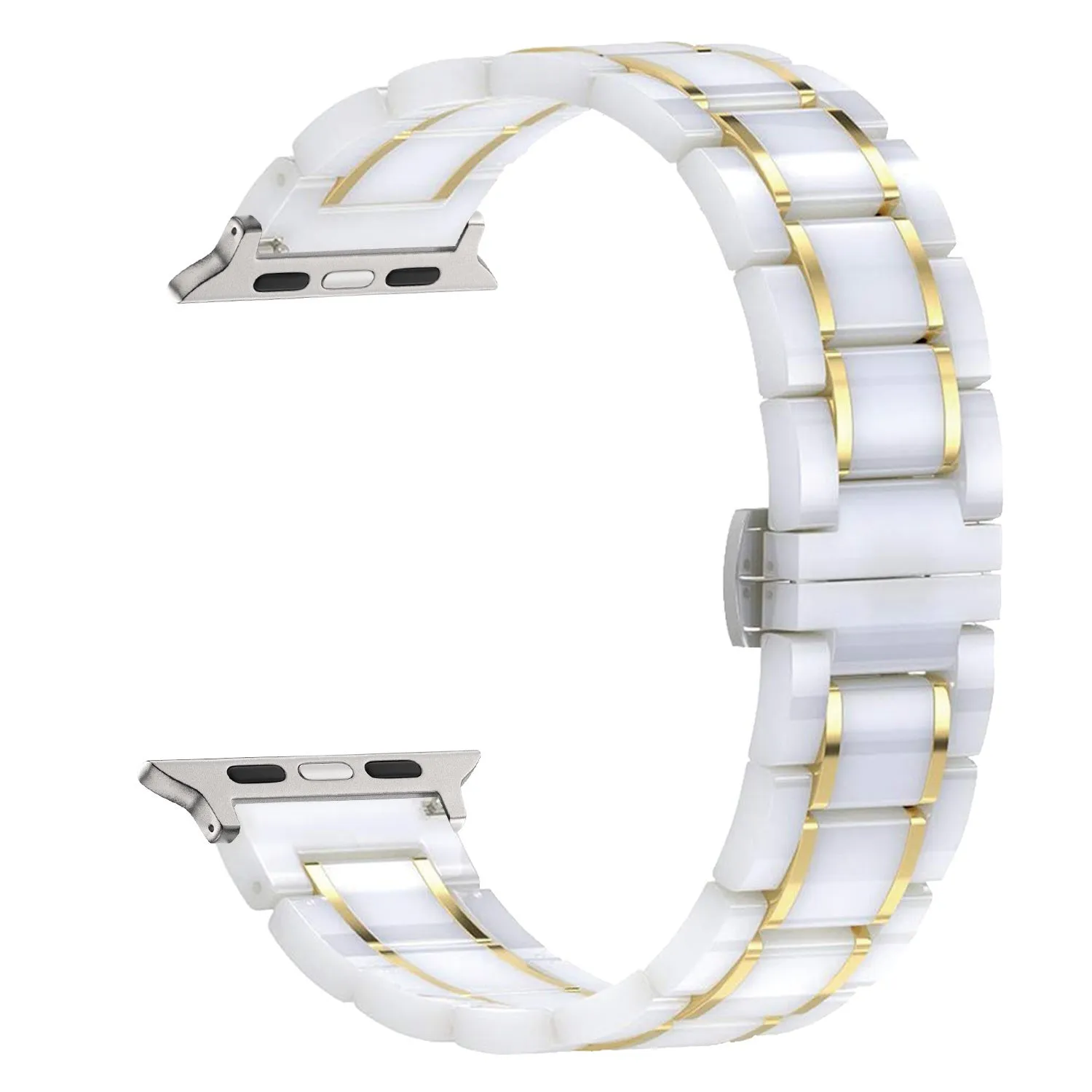 Hot Deal Apple Watch Ceramic/Steel Strap (White/Gold)  Today Only!