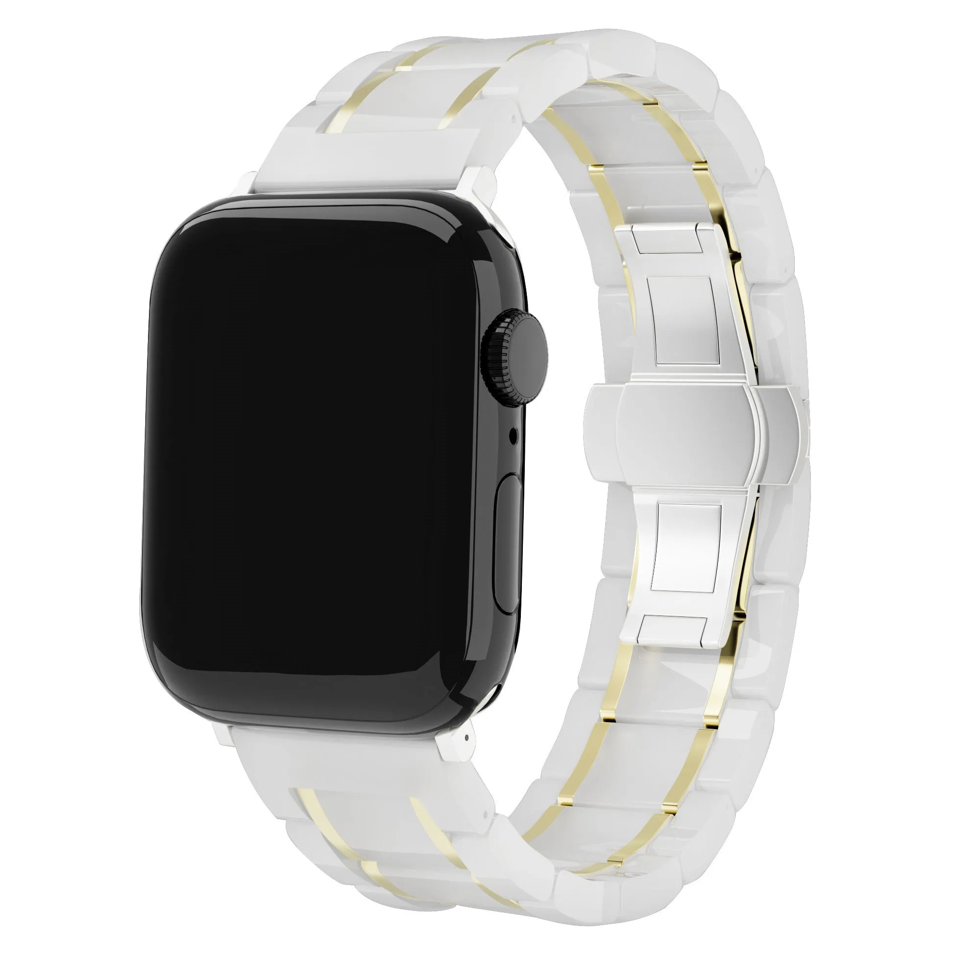 Hot Deal Apple Watch Ceramic/Steel Strap (White/Gold)  Today Only!