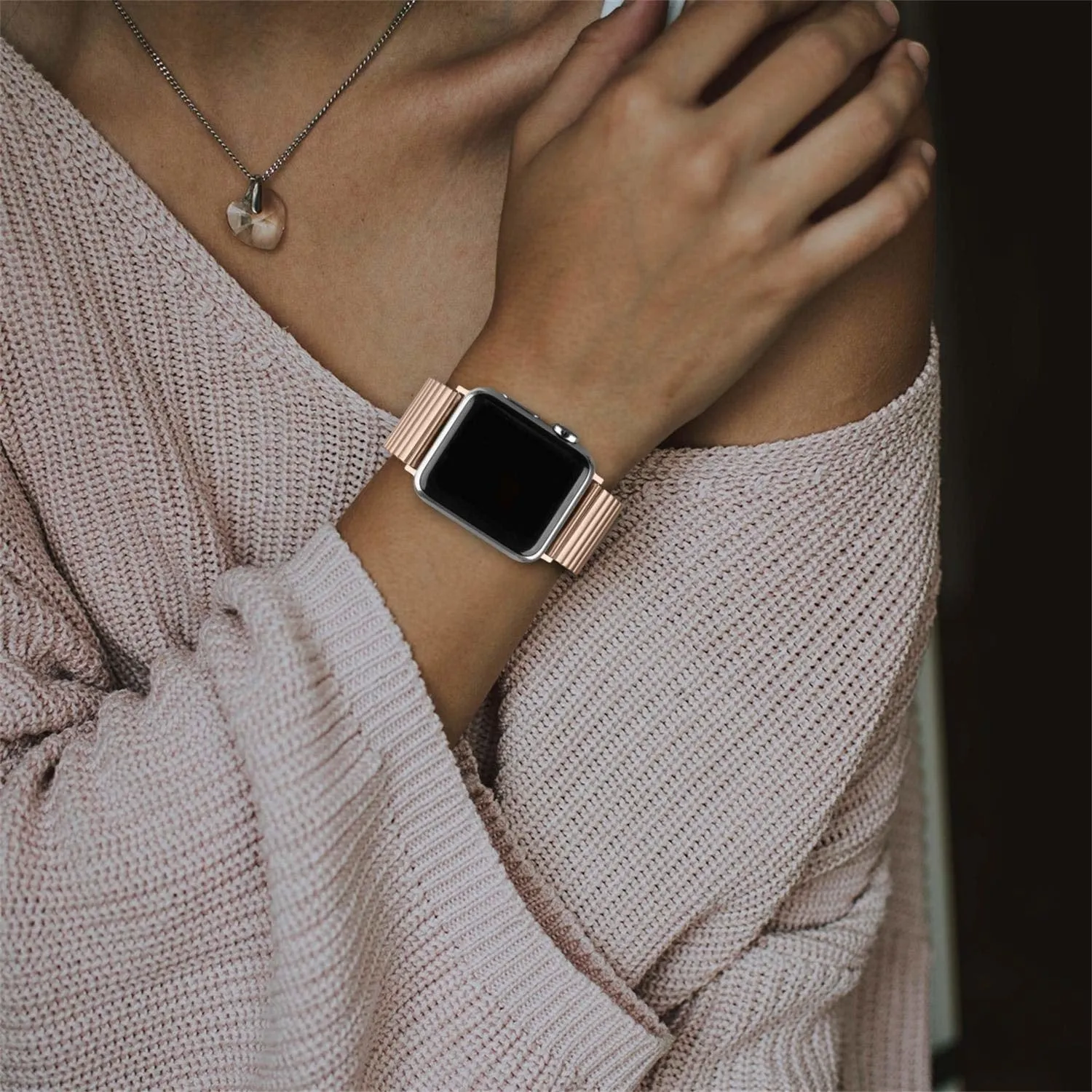 Hot Deal Apple Watch Elastic Steel Strap (Rose Gold)  Last Chance!