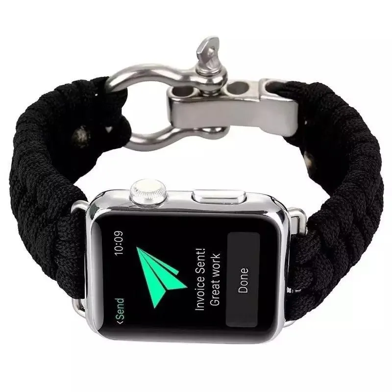 Hot Deal Apple Watch Nylon Rope Strap (Black)  Limited Availability!