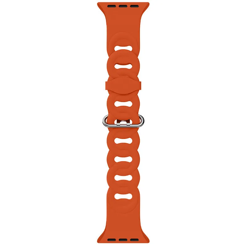 Hot Deal Apple Watch Silicone Chain Strap (Orange)  Limited Stock!
