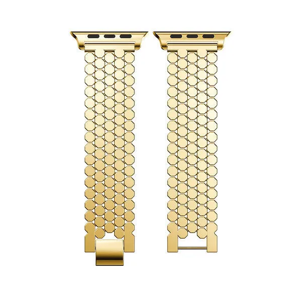 Hot Deal Apple Watch Steel Strap Hexagons (Gold)  Limited Stock!