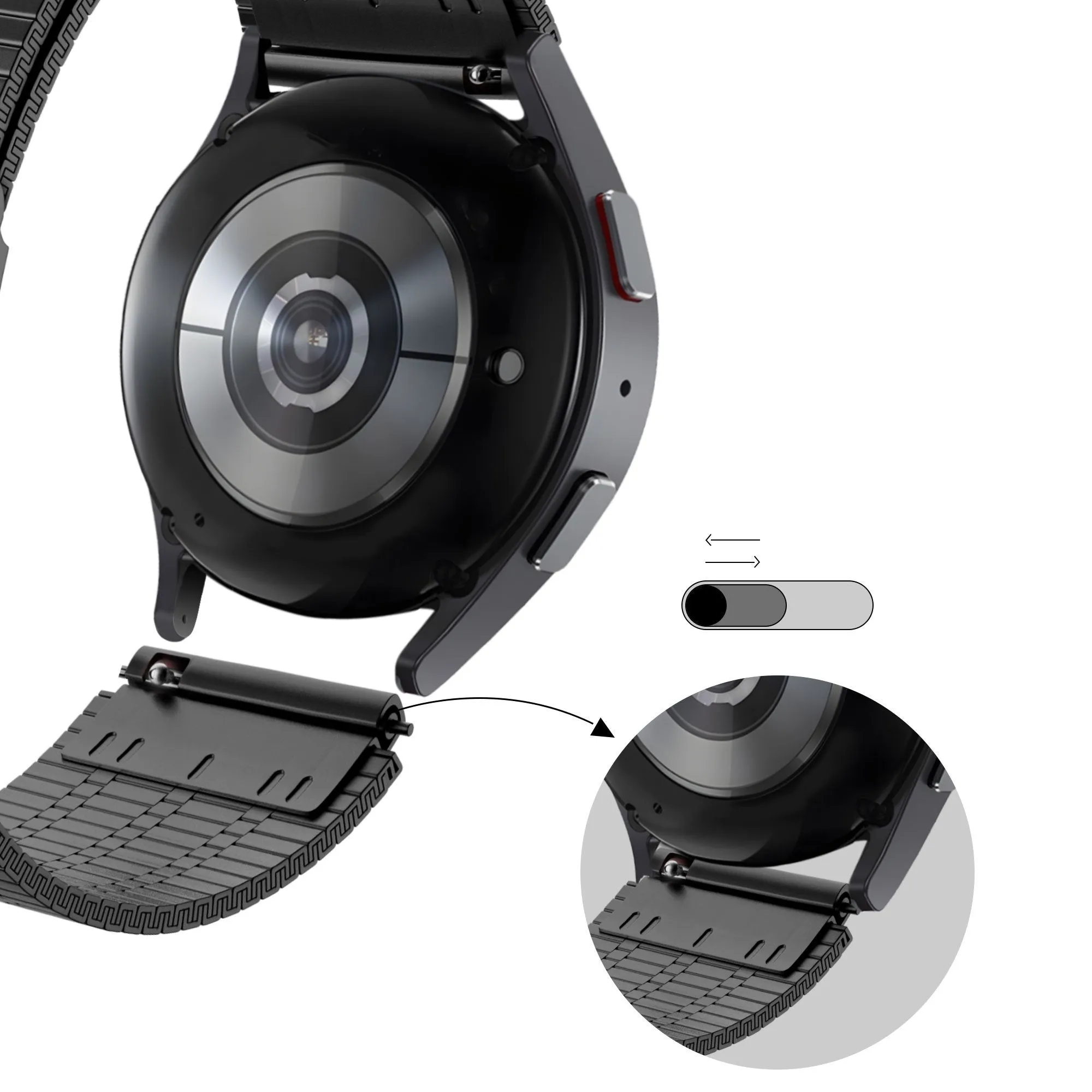 Hot Deal Bandz Amazfit GTS 4 (Mini) Adjustable Steel Strap (Black)  Limited Availability!