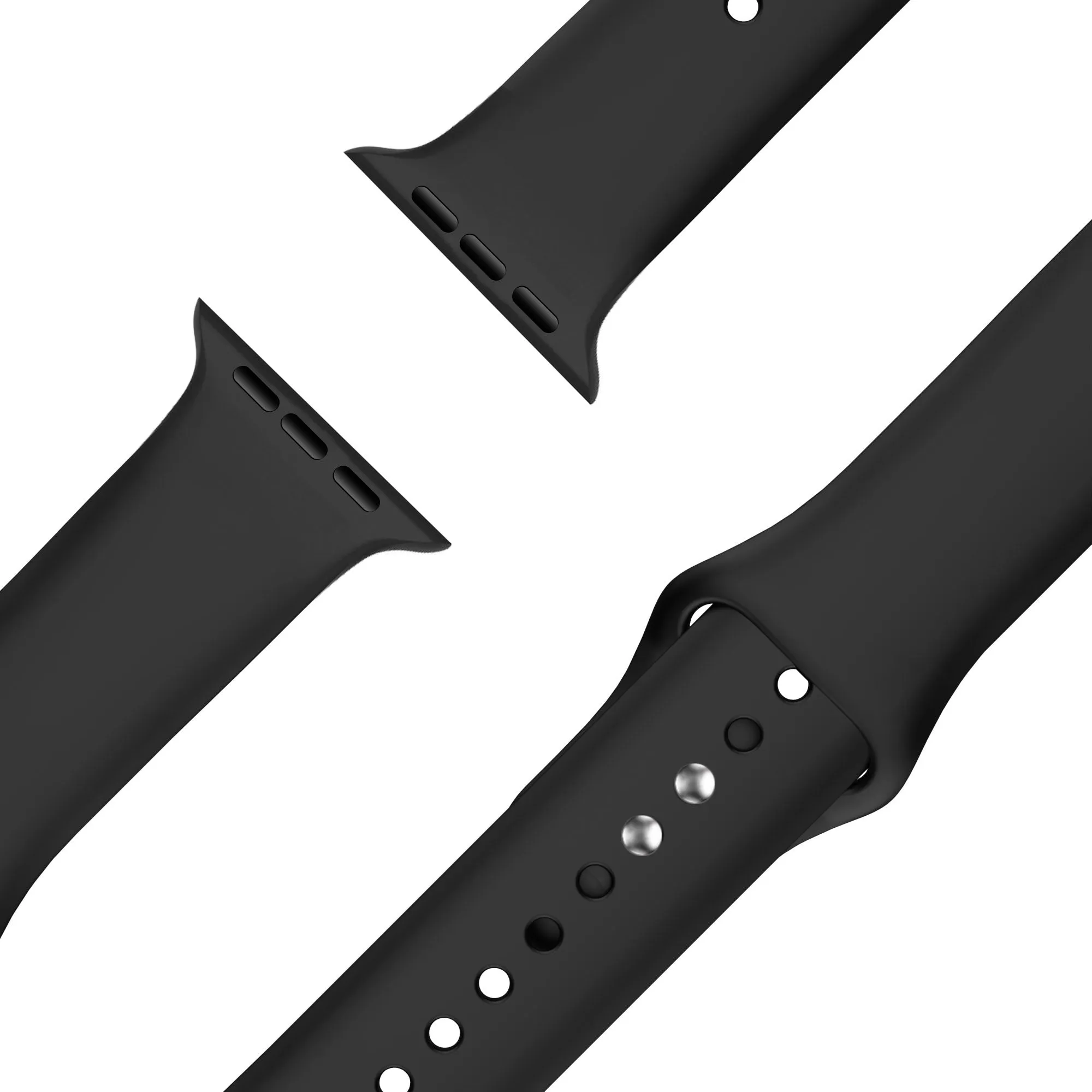 Hot Deal Bandz Apple Watch Dual-Snap Silicone Strap (Black)  Almost Sold Out!