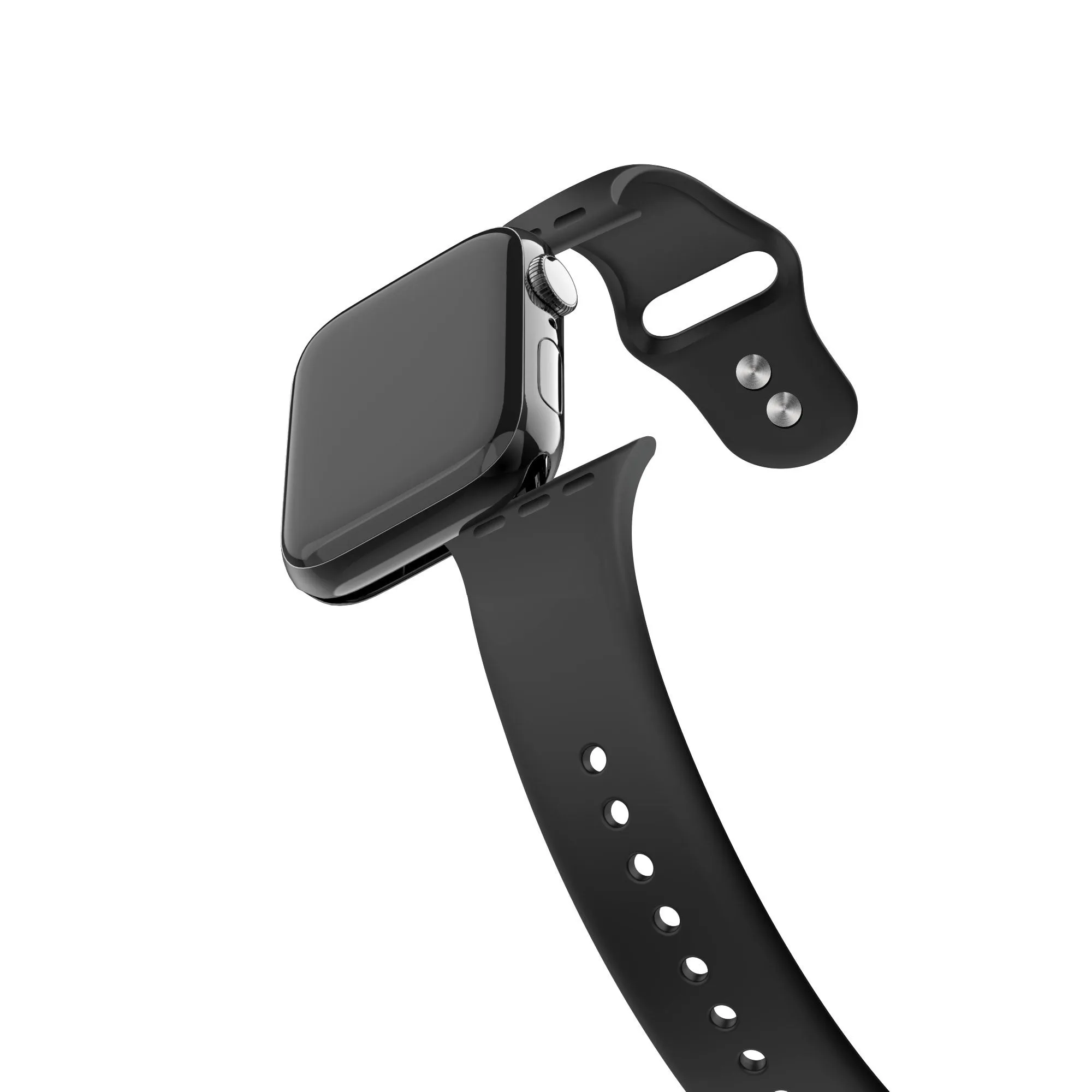 Hot Deal Bandz Apple Watch Dual-Snap Silicone Strap (Black)  Almost Sold Out!