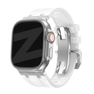 Hot Deal Bandz Apple Watch Silicone Strap 'Luxe Liquid' (White With Silver)  Limited Availability!