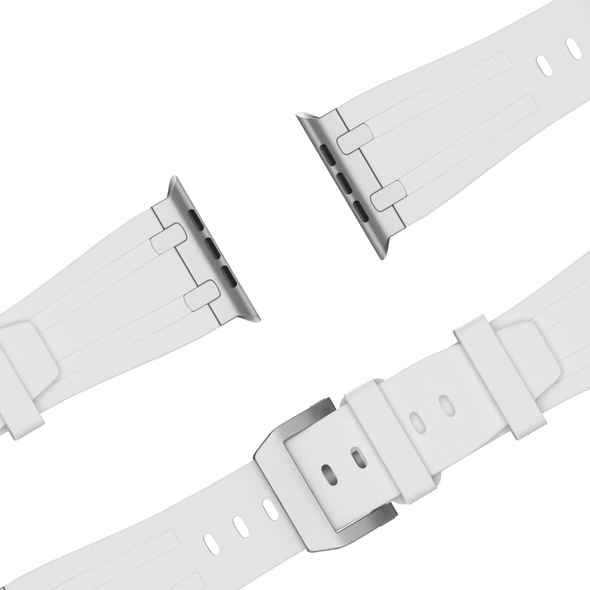 Hot Deal Bandz Apple Watch Silicone Strap 'Luxe Liquid' (White With Silver)  Limited Availability!