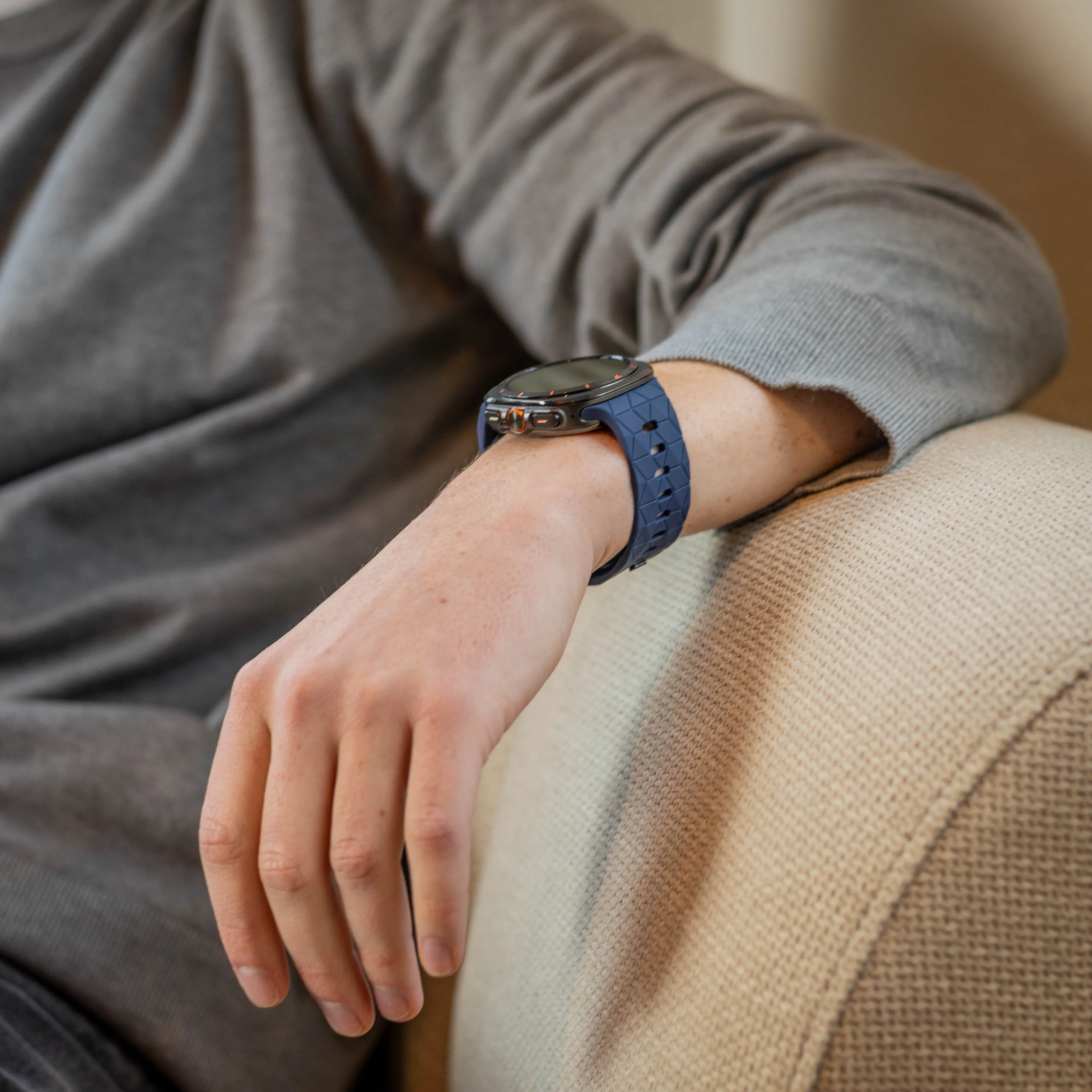 Hot Deal Bandz Samsung Galaxy Watch Ultra Silicone Strap 'Hexagons' (Dark Blue)  Limited Release!