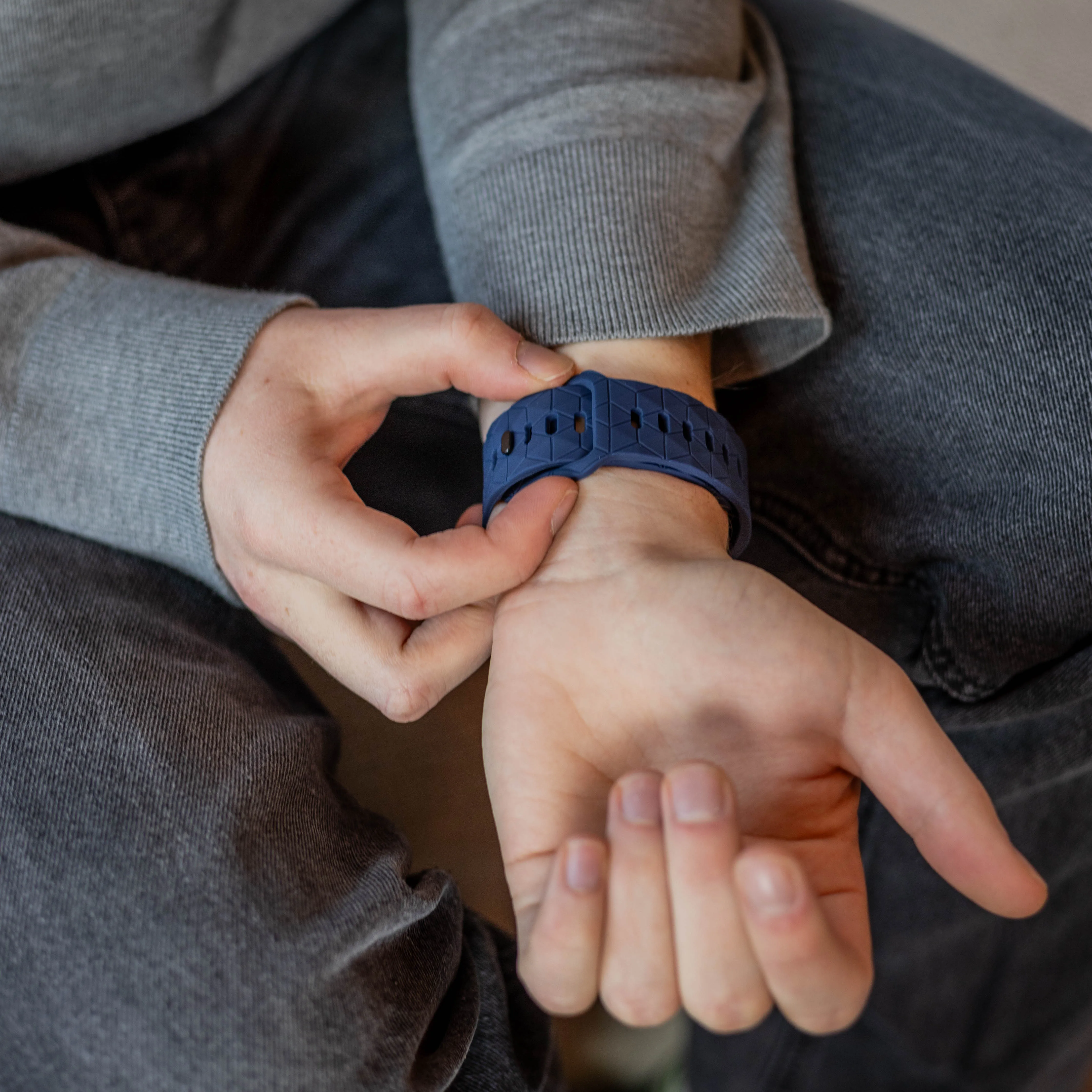 Hot Deal Bandz Samsung Galaxy Watch Ultra Silicone Strap 'Hexagons' (Dark Blue)  Limited Release!
