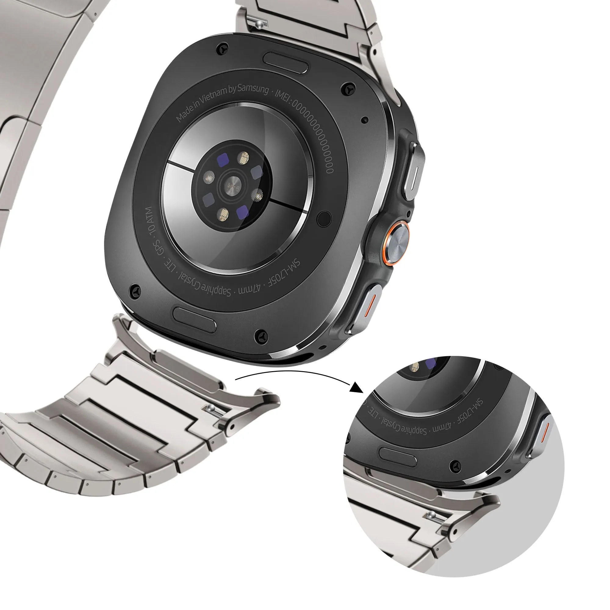 Hot Deal Bandz Samsung Galaxy Watch Ultra Titanium Strap 'One Bead' (Titanium Gray)  Ends Soon!