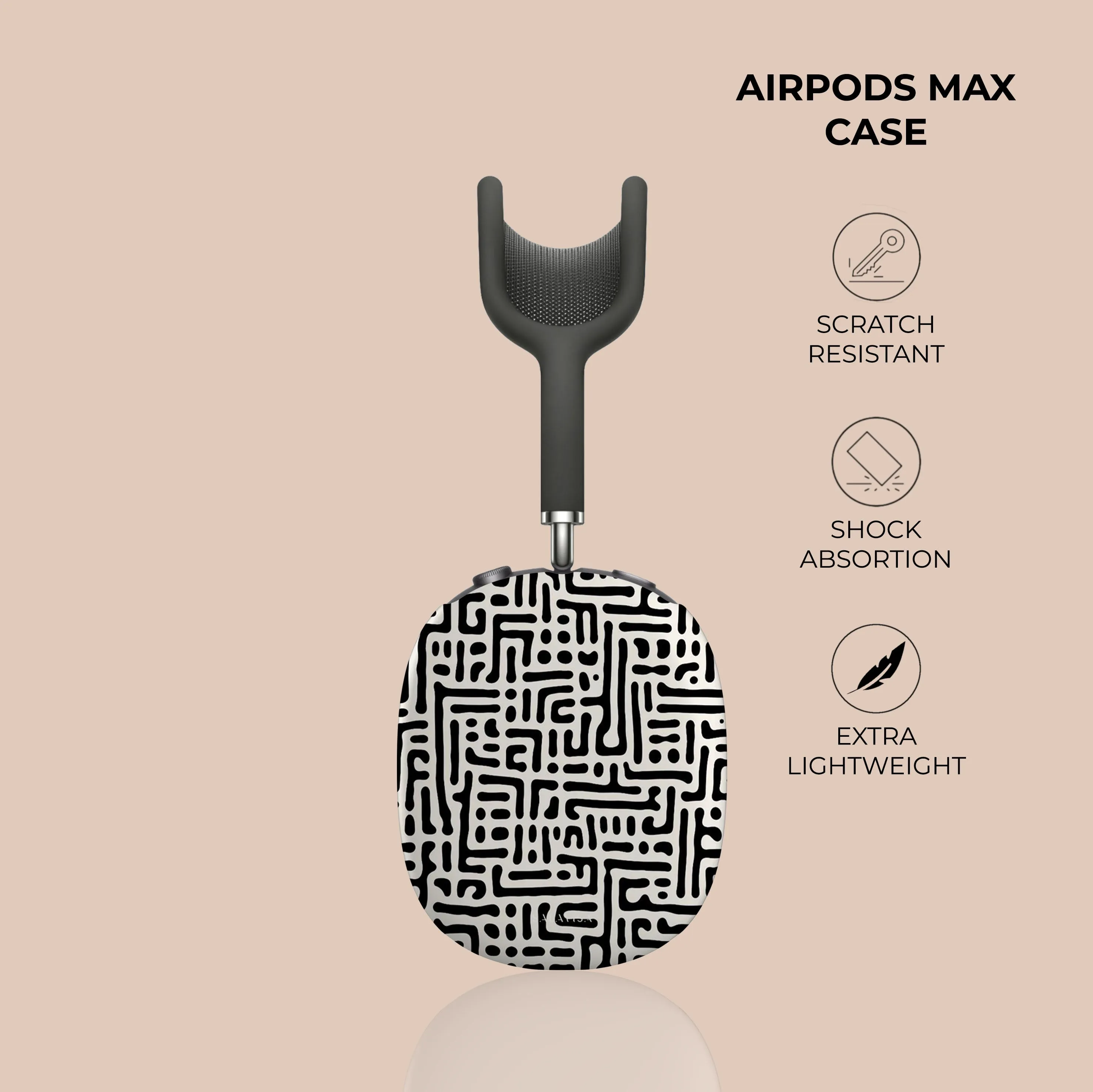 Hot Deal Black & White Maze AirPods Max Case  Ends Soon!