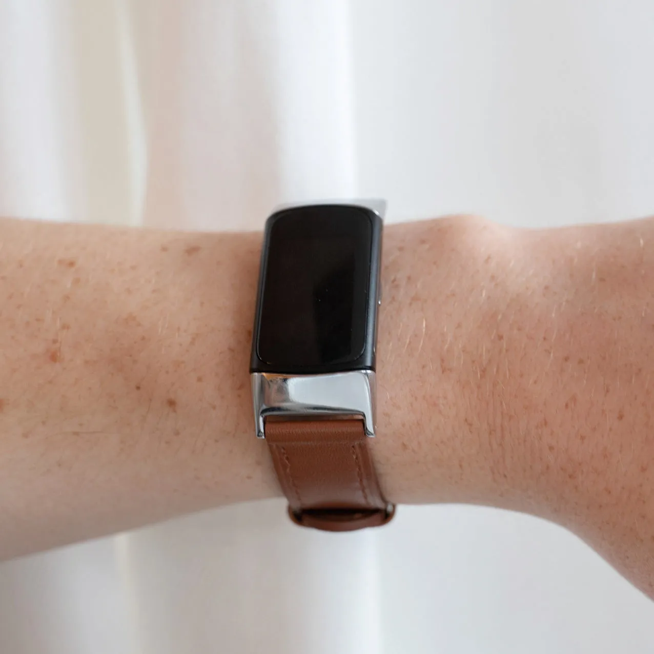 Hot Deal Fitbit Charge 6 Leather Strap (Brown)  Today Only!