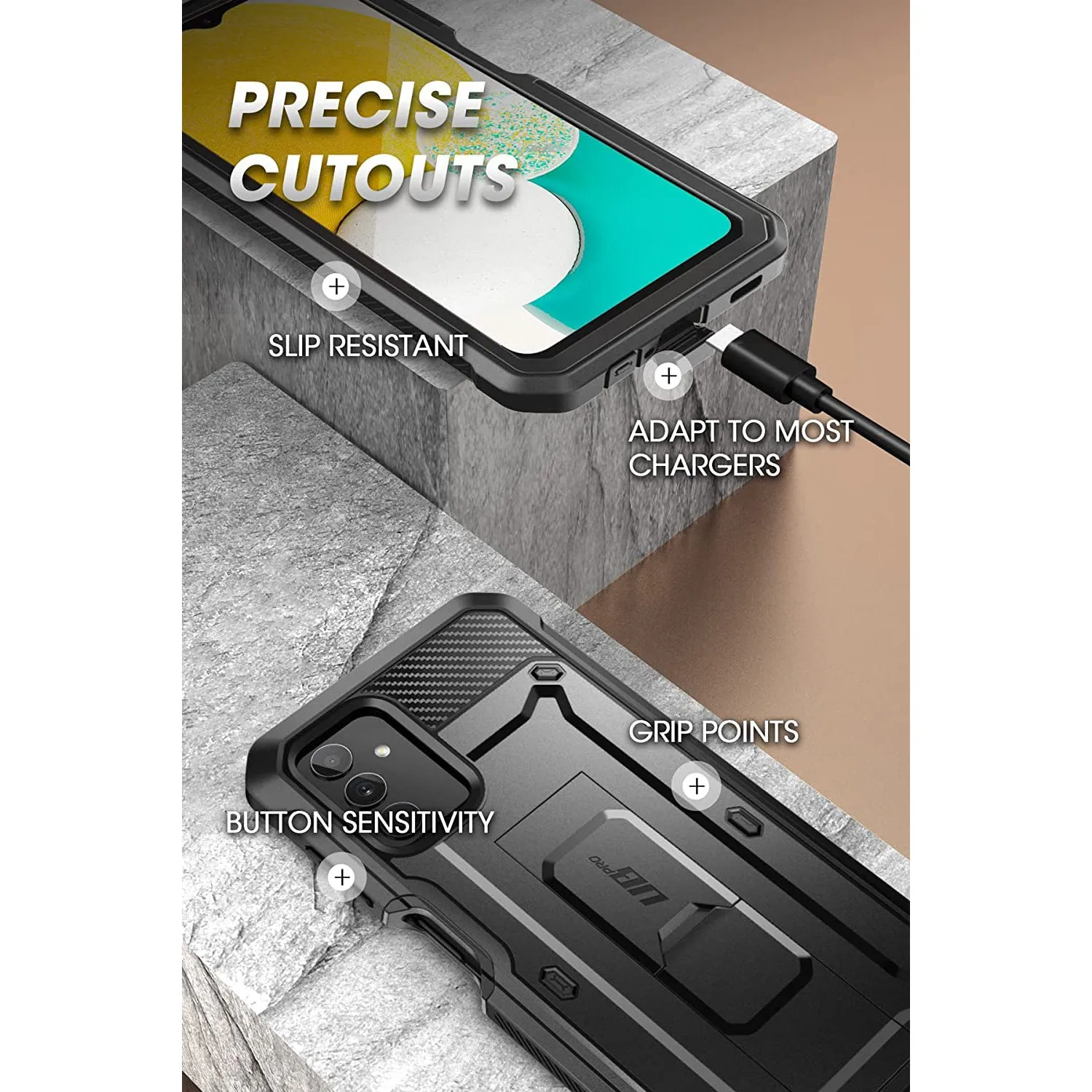 Hot Deal Galaxy A13 Unicorn Beetle Pro Rugged Holster Case-Black  Ends Soon!