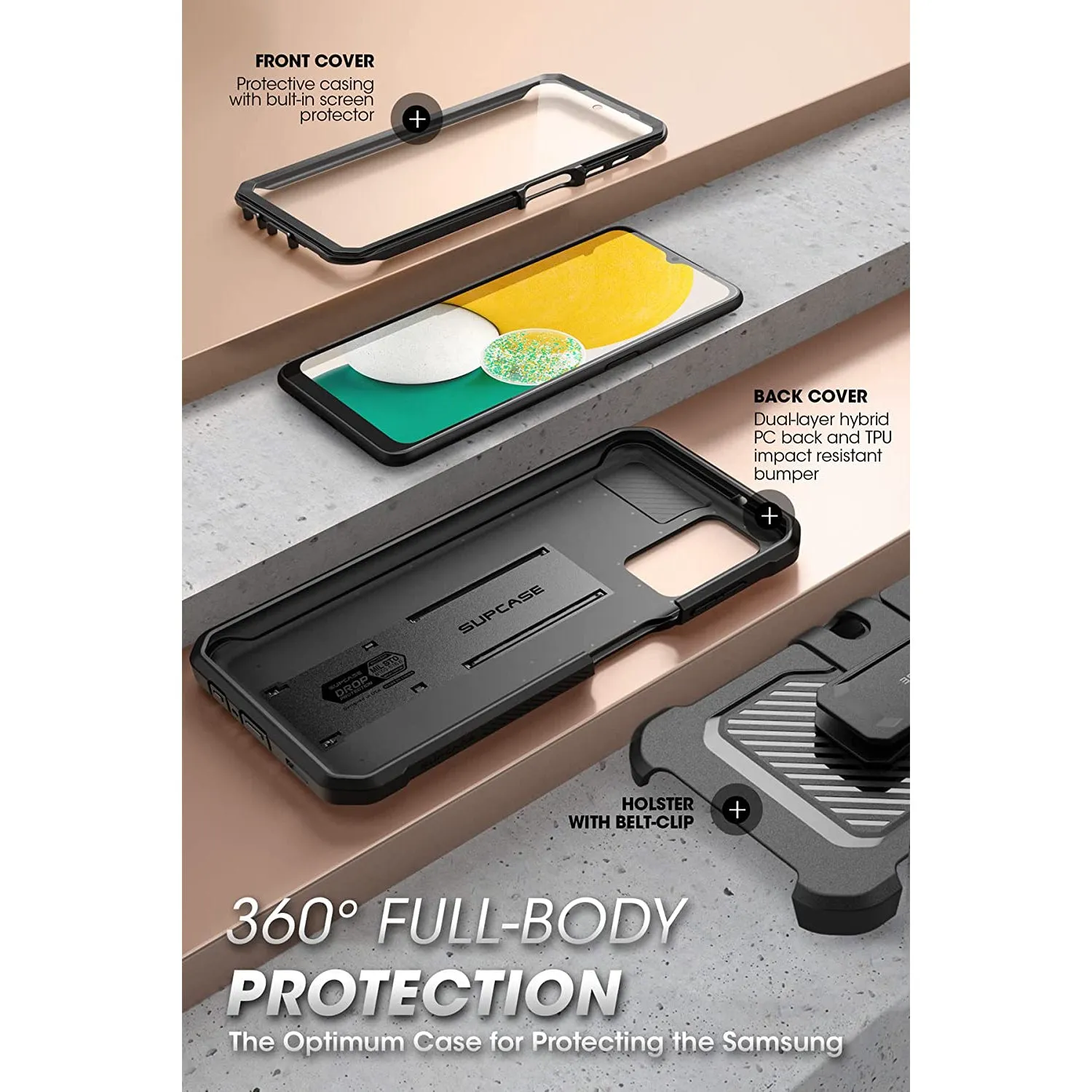 Hot Deal Galaxy A13 Unicorn Beetle Pro Rugged Holster Case-Black  Ends Soon!
