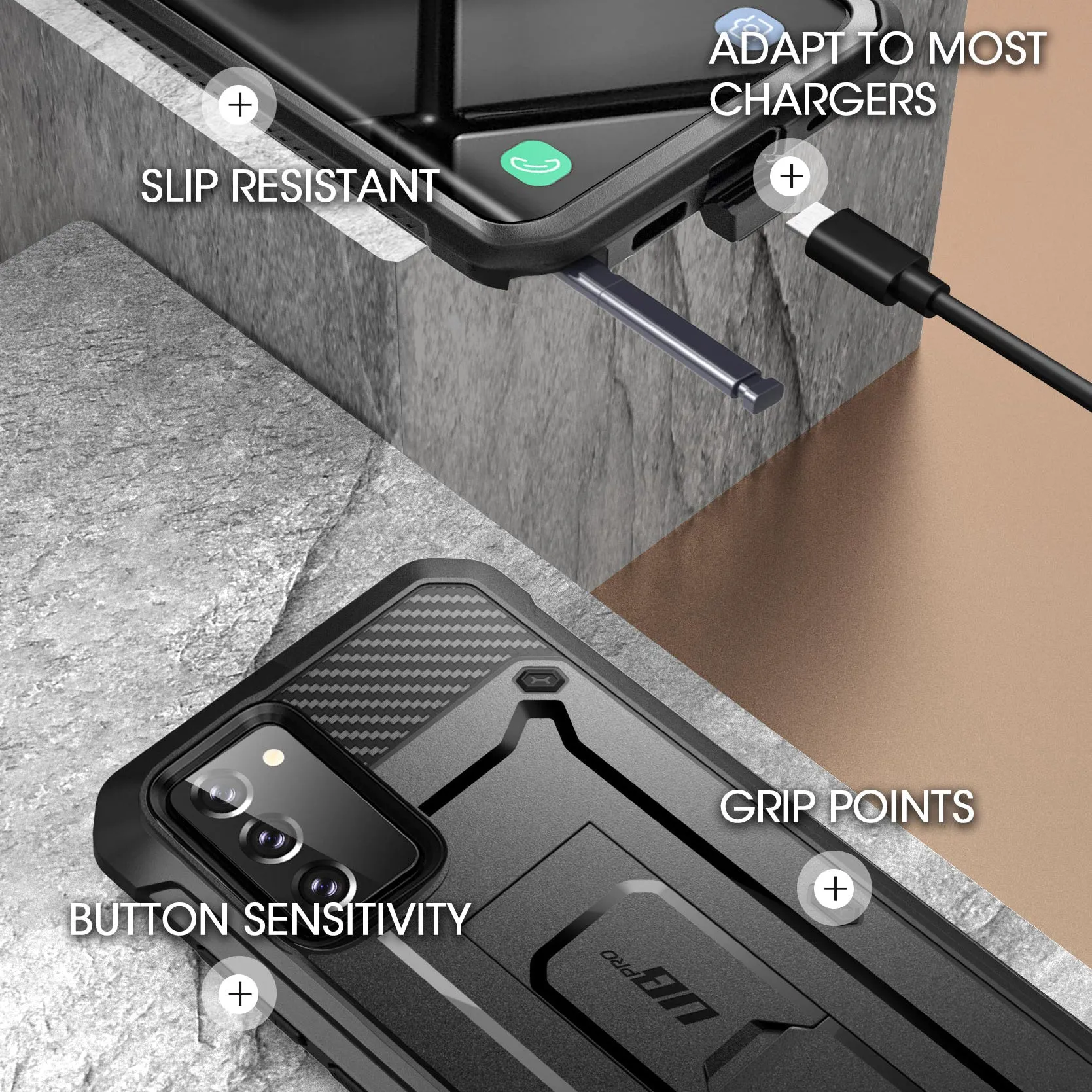 Hot Deal Galaxy Note20 Unicorn Beetle PRO Rugged Holster Case-Black  Limited Stock!