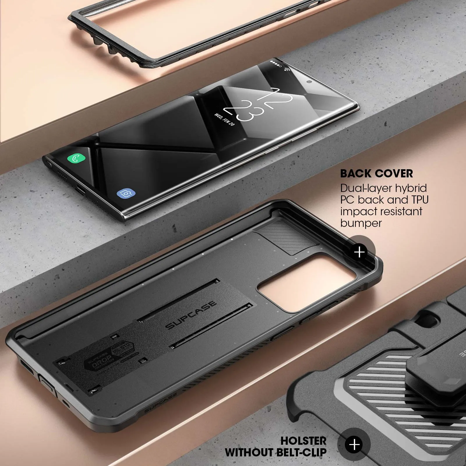 Hot Deal Galaxy Note20 Unicorn Beetle PRO Rugged Holster Case-Black  Limited Stock!