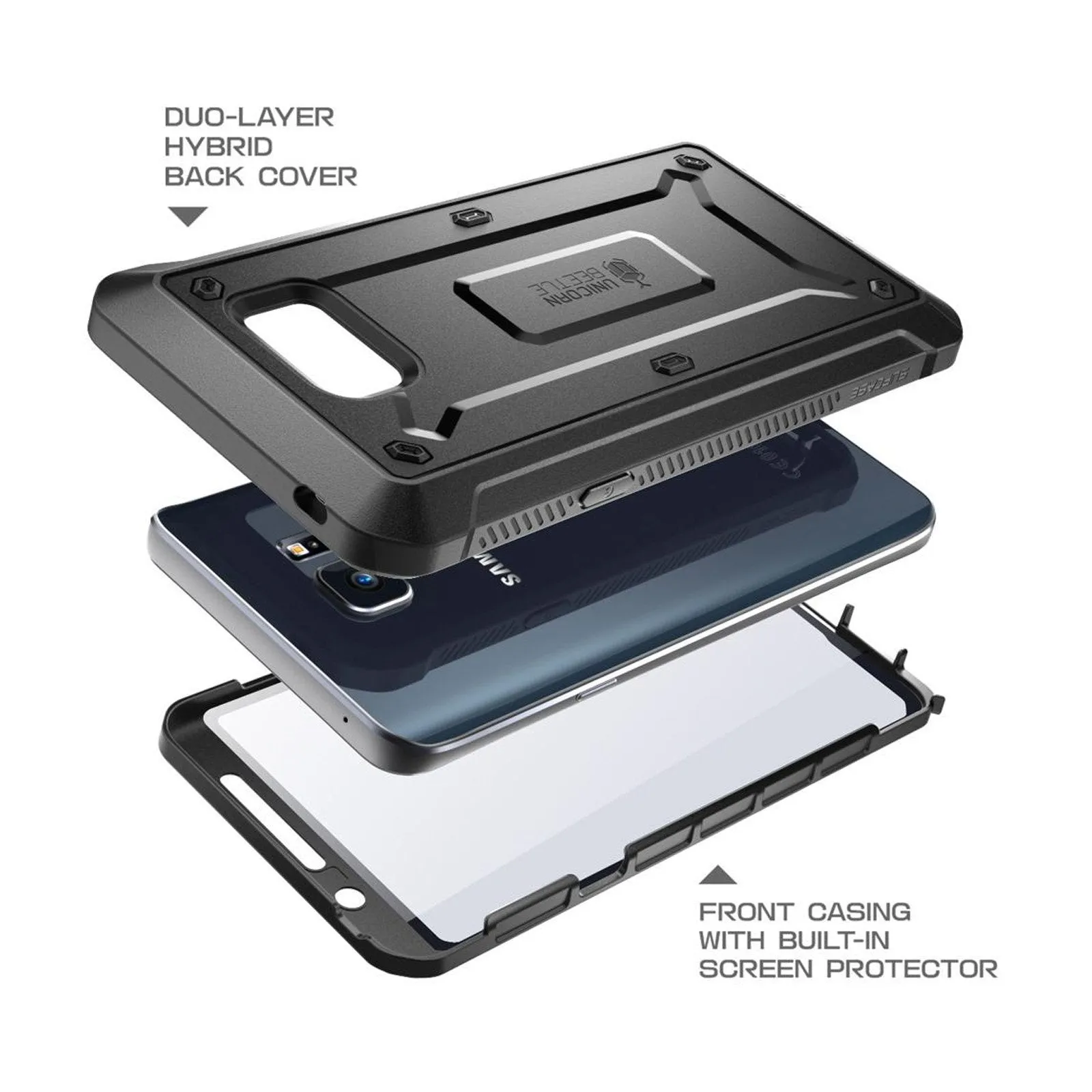 Hot Deal Galaxy Note5 Unicorn Beetle Pro Full Body Rugged Holster Case with Screen Protector-Black  Today Only!