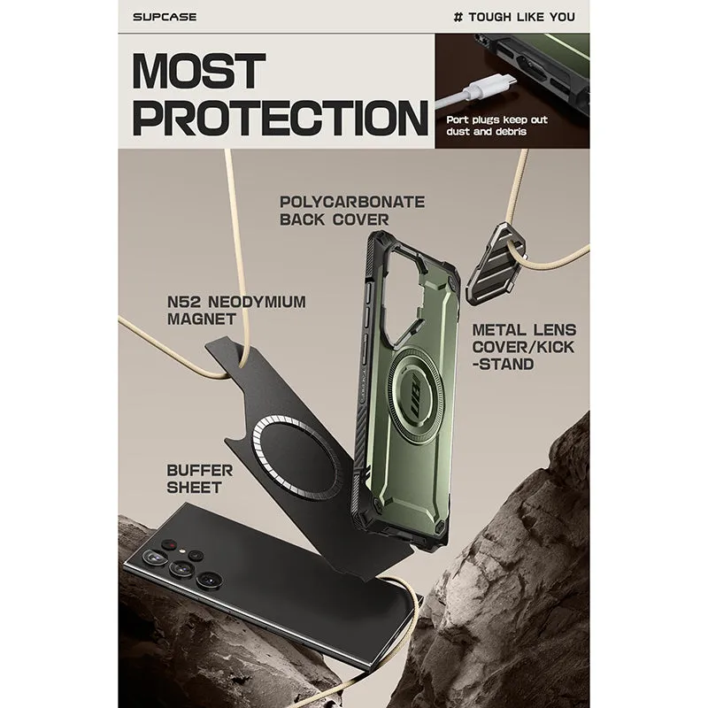 Hot Deal Galaxy S24 Ultra Unicorn Beetle MAG XT Bumper Case -Dark Green  Last Chance!