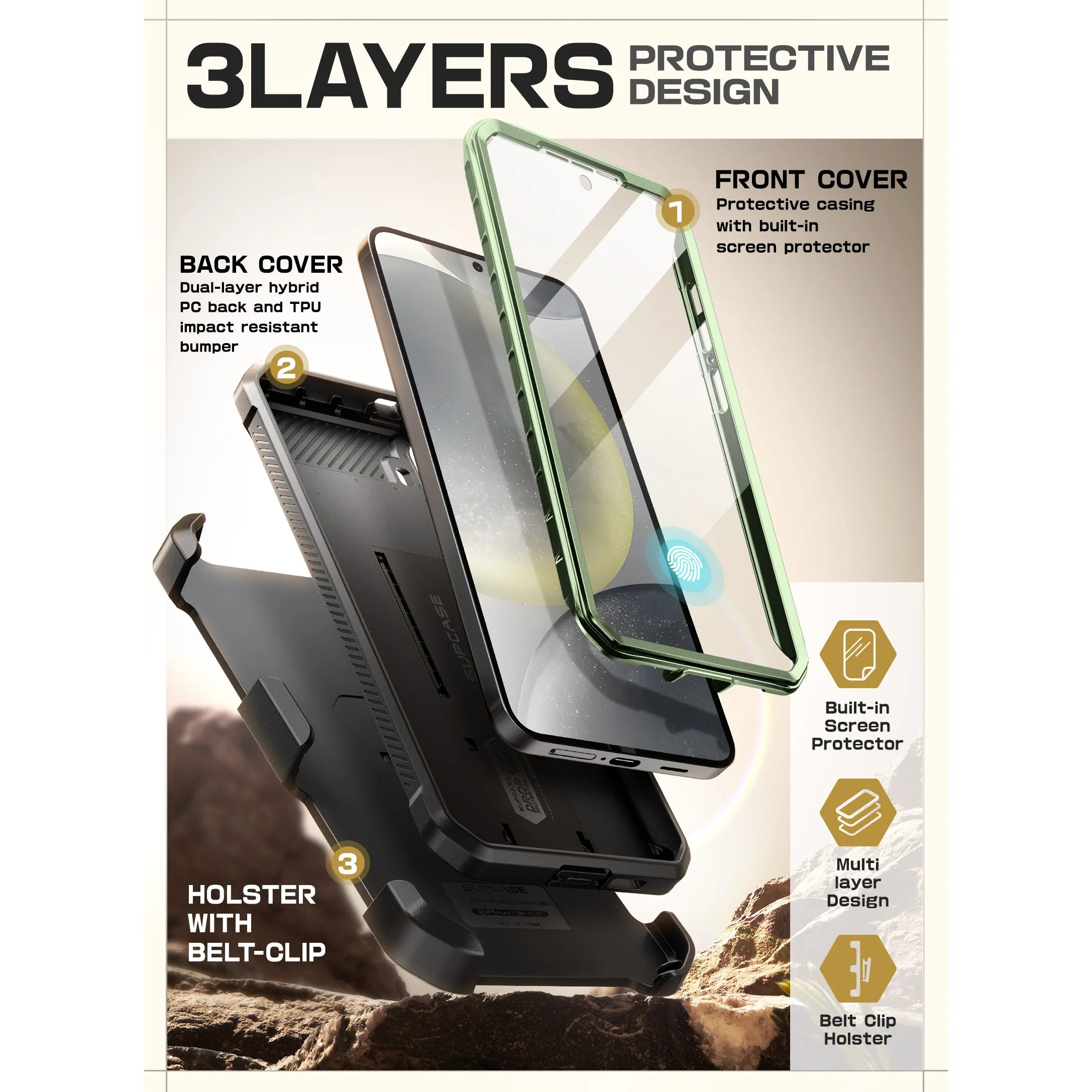 Hot Deal Galaxy S25 Unicorn Beetle PRO Rugged Case-Dark Green  Last Few Pieces!
