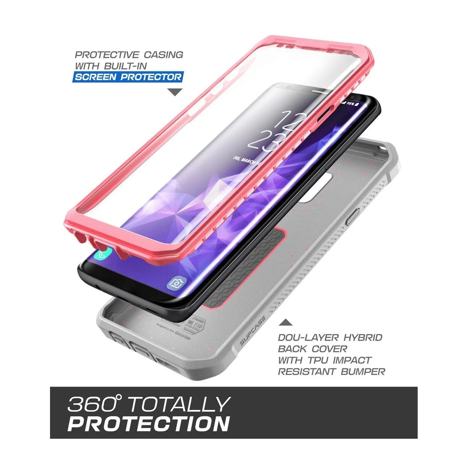 Hot Deal Galaxy S9 Unicorn Beetle Pro Full Body Rugged Holster Case-Pink  Today Only!
