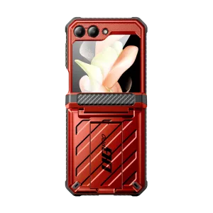 Hot Deal Galaxy Z Flip5 Unicorn Beetle PRO Rugged Case with Belt Clip-Metallic Red  Ends Soon!