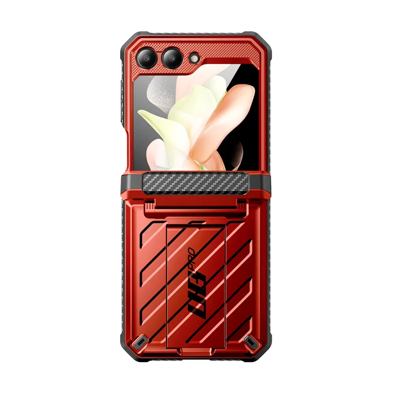 Hot Deal Galaxy Z Flip5 Unicorn Beetle PRO Rugged Case with Belt Clip-Metallic Red  Ends Soon!