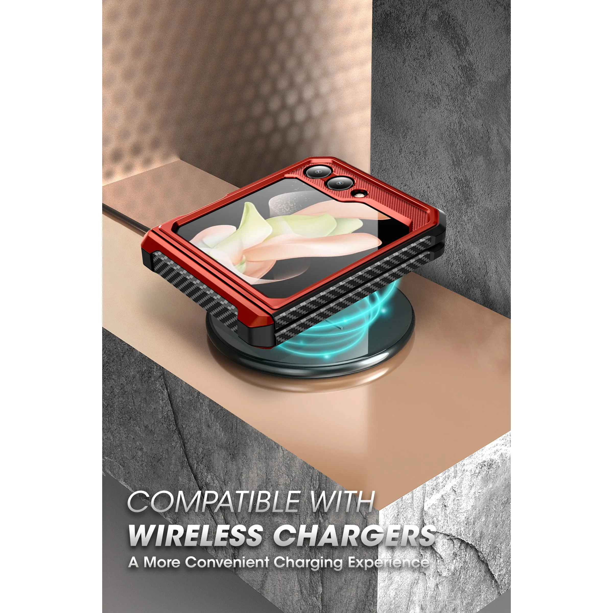 Hot Deal Galaxy Z Flip5 Unicorn Beetle PRO Rugged Case with Belt Clip-Metallic Red  Ends Soon!