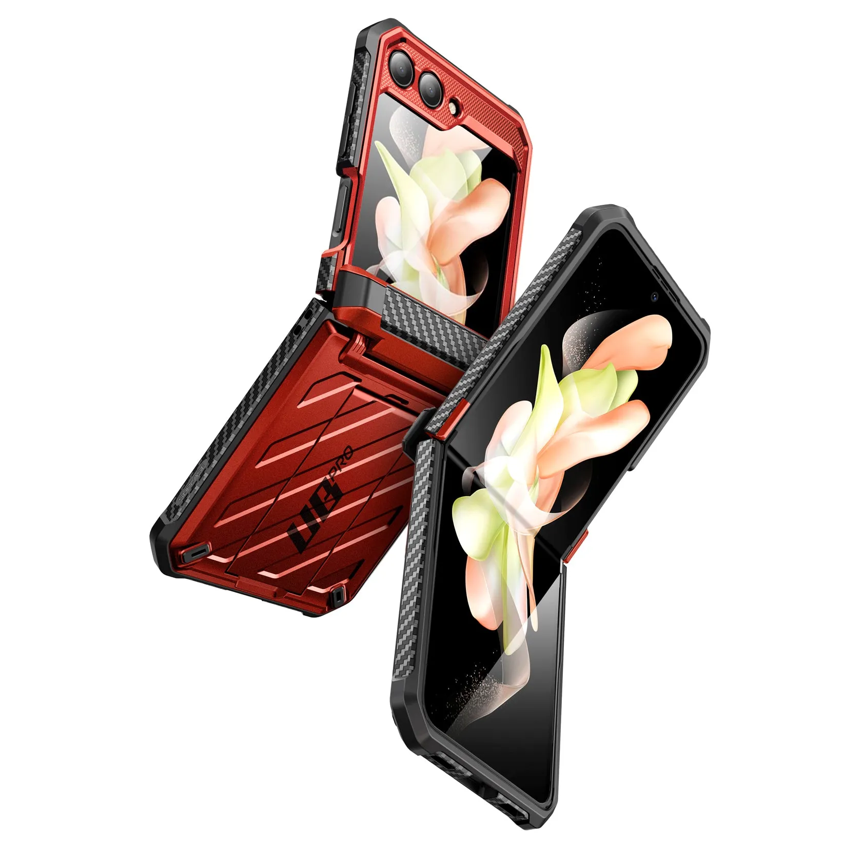 Hot Deal Galaxy Z Flip5 Unicorn Beetle PRO Rugged Case with Belt Clip-Metallic Red  Ends Soon!