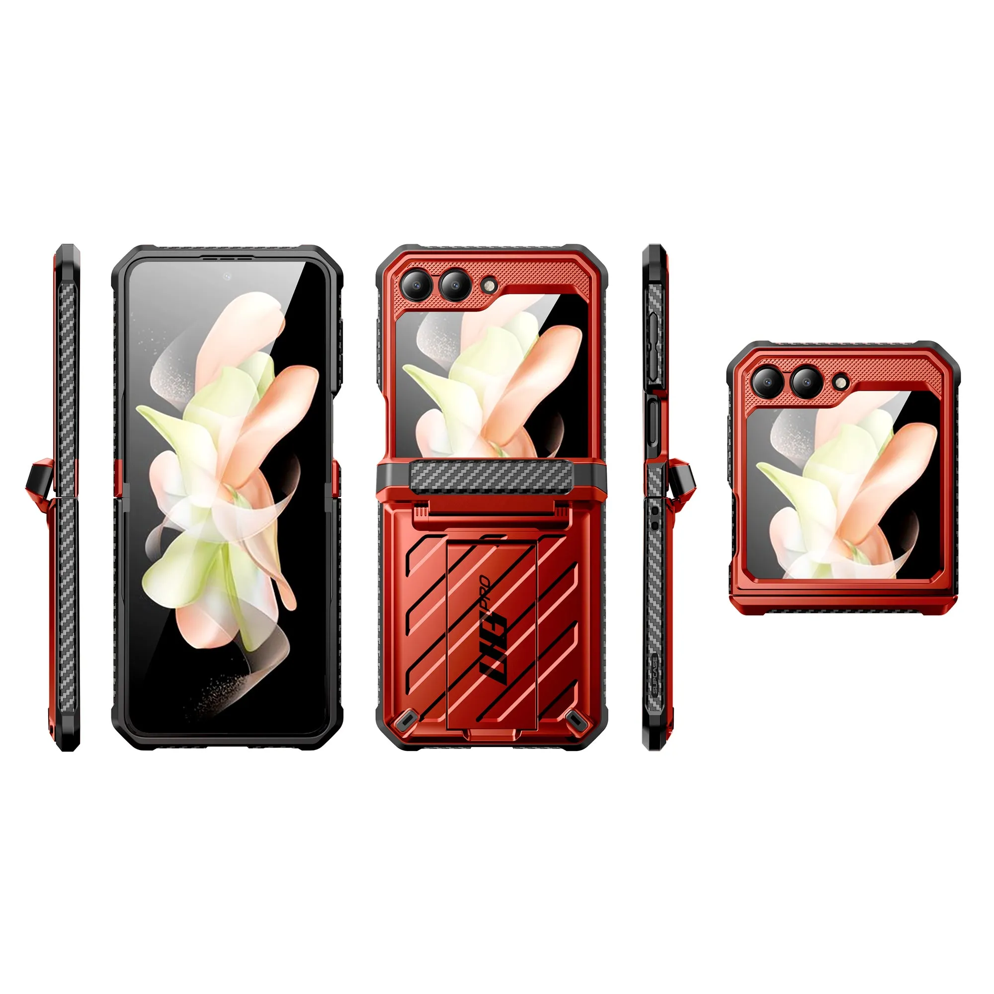 Hot Deal Galaxy Z Flip5 Unicorn Beetle PRO Rugged Case with Belt Clip-Metallic Red  Ends Soon!